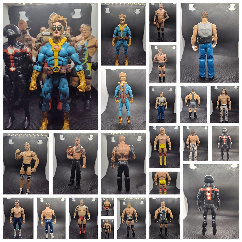Wwe figure lot and a few marvel legends.